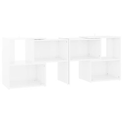 Maison Chic Meuble TV scandinave - Banc TV pour salon Blanc 104x30x52 cm Aggloméré -MN14064