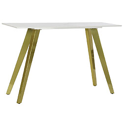 Pegane Console / Table console en céramique coloris blanc et métal doré - Longueur 120 x Profondeur 40 x Hauteur 76 cm