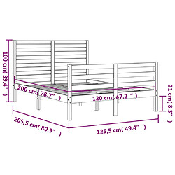 vidaXL Cadre de lit sans matelas 120x200 cm bois massif pas cher