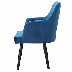 Paris Prix Lot de 2 Fauteuils en Velours Gitega 84cm Bleu