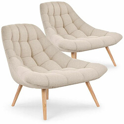 Paris Prix Lot de 2 Fauteuils Scandinaves Johan 102cm Beige