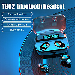 GUPBOO TWS TG02 casque sans fil Bluetooth Compatible 5.1 casque stéréo intra-auriculaire casque étanche contrôle tactile jeu Garni 