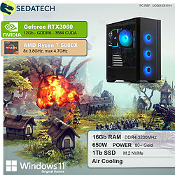 Sedatech PC Gamer • AMD Ryzen 7 5800X • RTX3060 • 16Go RAM • 1To SSD M.2 • Windows 11