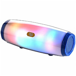 Yonis Enceinte Bluetooth LED Lumineuse 5W Subwoofer Portable USB FM Enceinte Bluetooth Portable 5W Avec Lumière LED Dansante USB FM Subwoofer Bleu YONIS