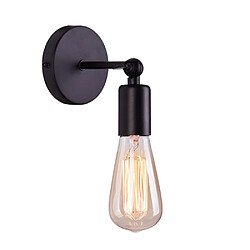 Stoex Applique Murale Simple Industrielle en Fer , Loft Lampe Luminaire Contemporaine Loft E27 pour Maison Café Cuisine Salon et Chambre hôtel, Noir