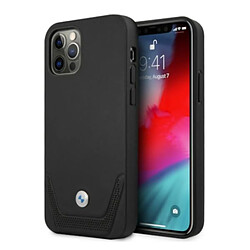 etui bmw bmhcp12lrswpk iphone 12 pro max 6,7" noir coque dur cuir perforate