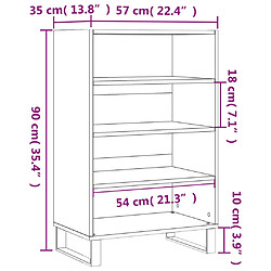 vidaXL Buffet haut noir 57x35x90 cm bois d'ingénierie pas cher