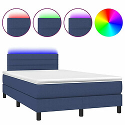 Maison Chic Lit adulte- Lit + matelas + LED,Sommier à lattes de lit matelas et LED bleu 120x190 cm tissu -GKD85236