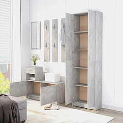 Avis vidaXL Garde-robe de couloir Gris béton 55x25x189 cm Bois d'ingénierie