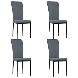 Maison Chic Lot de 4 Chaises à manger,Chaise pour cuisine Gris foncé Velours -MN30380