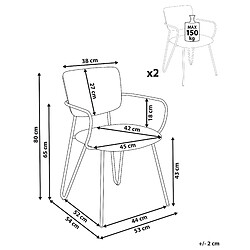 Avis Beliani Chaise de salle à manger Set de 2 Tissu Vert foncé ELKO