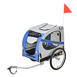 Remorque Vélo pour Chien Capacité 26 kg 138 x 71 x 90 cm Bleu Gris Noir [pro.tec] 