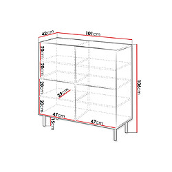 Bestmobilier Timote - Buffet 2 portes - écru - 106 cm pas cher