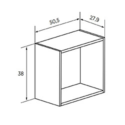 Pegane Etagère cube coloris Chêne cambrian - Longueur 50,5 x profondeur 27,9 x hauteur 38 cm