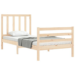 Acheter Maison Chic Cadre/structure de lit avec tête de lit pour adulte - Lit Moderne Chambre simple bois massif -MN95654