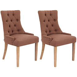 Non Lot de 2 chaises de salle à manger Aberdeen tissu antique clair 