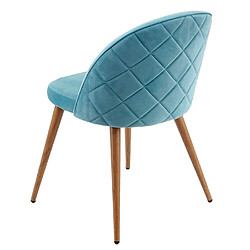 Acheter Decoshop26 Lot de 2 chaises de salle à manger tissu velours bleu en bois style rétro CDS04419