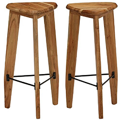 vidaXL Tabourets de bar lot de 2 bois d'acacia massif 