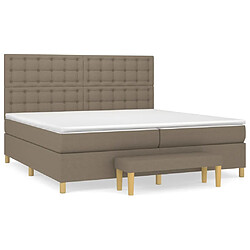 vidaXL Sommier à lattes de lit avec matelas Taupe 200x200 cm Tissu