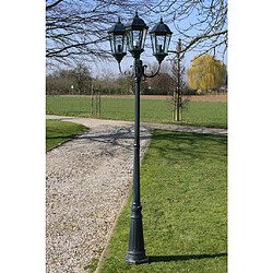 vidaXL Lampadaire de jardin 3 bras 230 cm Vert foncé/Noir Aluminium