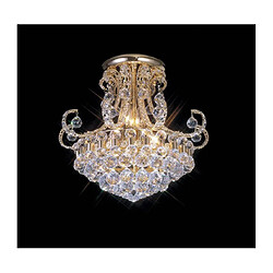 Luminaire Center Plafonnier Pearl 9 Ampoules doré/cristal