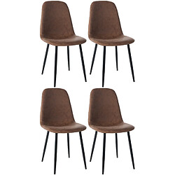 Non Lot de 4 chaises de salle à manger Napier en simili cuir