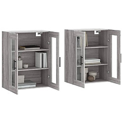 Avis Maison Chic Lot de 2 Armoires murales,Meuble de Rangement,Armoire Suspendue sonoma gris bois d'ingénierie -MN52660