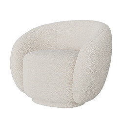 Rendez Vous Deco Fauteuil Naya en tissu bouclé blanc