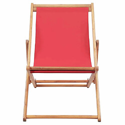 Maison Chic Chaise pliable de plage pour relaxTissu et cadre en bois Rouge -GKD22878