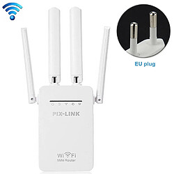 Wewoo Routeur sans fil Répéteur de WiFi intelligent avec 4 antennes WiFispécification de prise UE blanc 