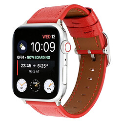 Avis Wewoo Pour Apple Watch séries 5 et 4 40 mm / 3 et 2 et 1 38 mm boucle de style moderne Bracelet en cuir véritable rouge