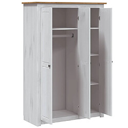 Acheter vidaXL Garde-robe 3 portes Blanc 118x50x171,5cm Pin Assortiment Panama