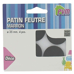 Patin feutre marron adhésif PVM Ø35mm x4 Patin feutre marron adhésif PVM - Diam. 35 mm - Par 4