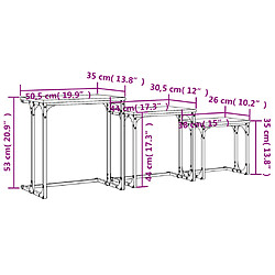 vidaXL Tables basses gigognes 3 pcs chêne fumé bois d'ingénierie pas cher