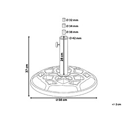 Avis Beliani Pied de parasol rond en béton noir à motifs CETO