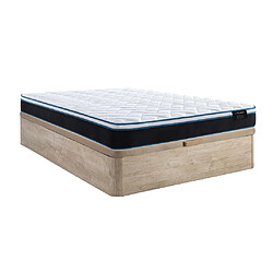 Vente-Unique Ensemble 140 x 190 cm sommier coffre naturel clair + matelas ressorts ensachés et mémoire de forme rafraichissante ép.23cm - TORANO de YSMÉE