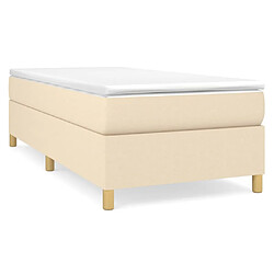 Maison Chic Structures de lit + matelas,Lit à sommier tapissier et matelas pour Chambre Crème 90x190 cm Tissu -MN64565