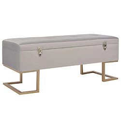 Helloshop26 Banc banquette avec compartiment de rangement 105 cm velours gris 02_0010879 