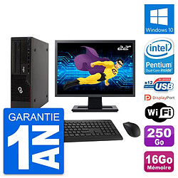 PC Fujitsu E910 DT Ecran 22" Intel G630 RAM 16Go Disque 250Go Windows 10 Wifi - Occasion