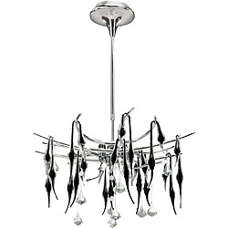 Acheter Luminaire Center Suspension Cygnet 12 Ampoules chrome poli/verre noir/cristal