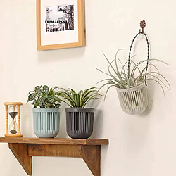 BESTA Lot de 3 pots de fleurs succulentes en deux parties de 8,9 cm avec drainage, poignée amovible flexible, pots de fleurs, petits pots de fleurs pour mini plantes suspendues au mur ou à la fenêtre. pas cher