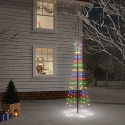 vidaXL Sapin de Noël avec piquet Coloré 108 LED 180 cm 