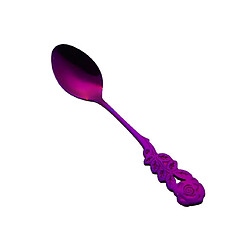 Wewoo Petite mini-cuillère à café en acier inoxydable à fleurs rosescuillère à cafécuillère à thécuillère à à dessertmanche longvaisselle violet