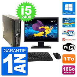 PC HP Z210 SFF Ecran 27" Intel Core i5-2400 RAM 16Go Disque 1To Windows 10 Wifi · Occasion 