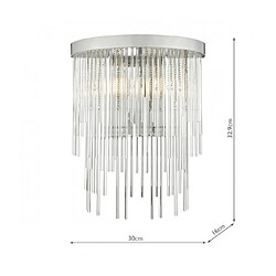 Luminaire Center Applique design Isla Chrome poli,verre 2 ampoules 32,9cm