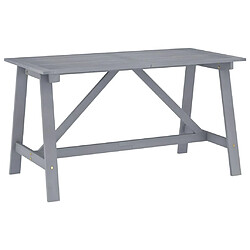 vidaXL Table à dîner de jardin Gris 140x70x73,5cm Bois d'acacia massif