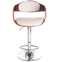 Avis Mendler Tabouret de bar HWC-A47, chaise de comptoir, design rétro, bois courbé ~ aspect noix, crème