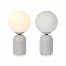 Gift Decor Lampe de bureau Ballon 40 W Blanc Gris Céramique 15 x 28,5 x 15 cm (4 Unités)