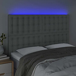 Avis Maison Chic Tête de lit scandinave à LED,meuble de chambre Gris clair 144x5x118/128 cm Tissu -MN82090