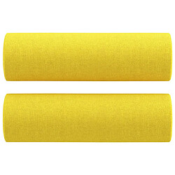 Acheter vidaXL Ensemble de canapés 2 pcs avec coussins jaune clair tissu